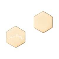 Sterling Silver Hexagon Stud Earrings