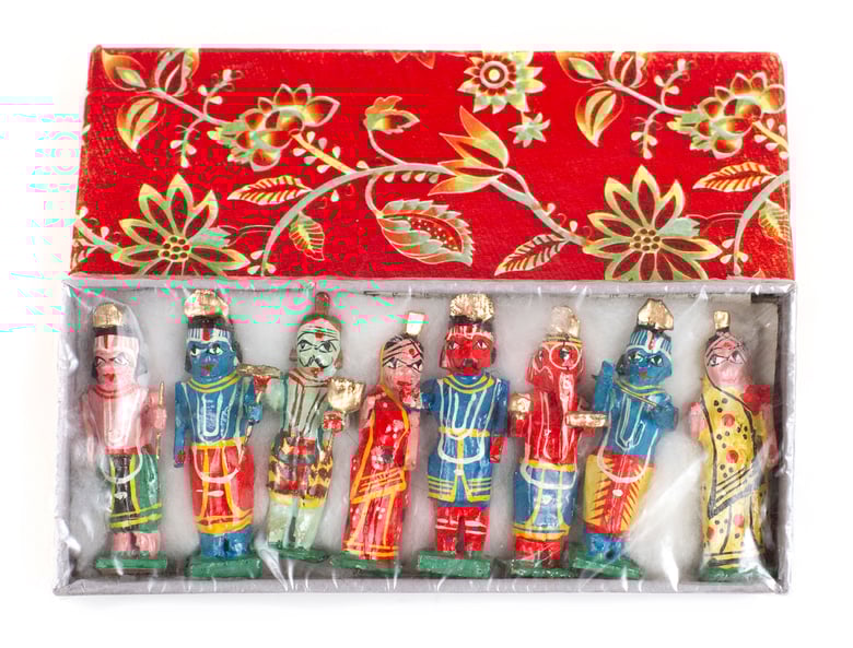Image of Handmade and decorated set of Hindu God figures / Varanasi