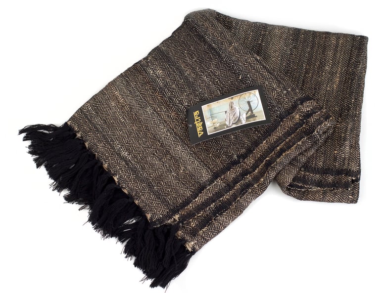 Image of Vastra fine woven scarf / Black / Kolkata