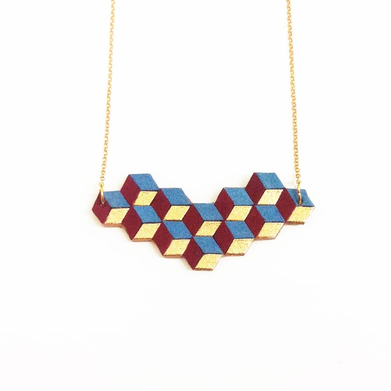 Image of Cubes necklace - with gold bits