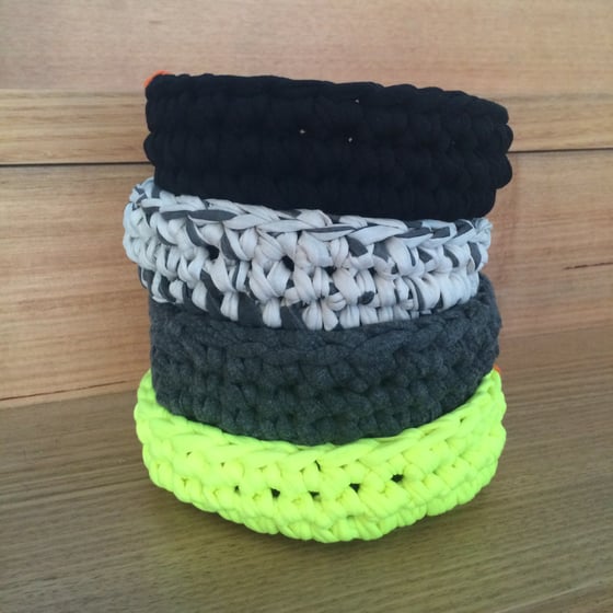 Image of Handmade Crochet T-Shirt Yarn Bowls