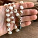 Image of Dainty Hawaiian puka shell wrap bracelet or necklace with a Tahitian pearls