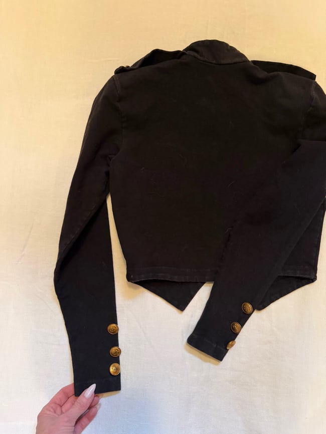 1970s/ 80s Betsey Johnson early PUNK label napoleon military crop jacket