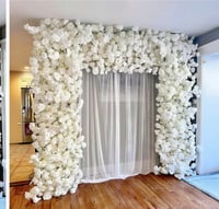 Image 1 of White 8 x 8 flower backdrop stand for rent only. 