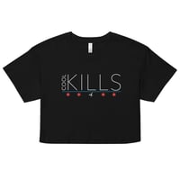 "The City, Blue" Women's Crop Top - Black