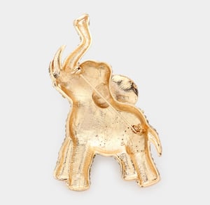 Image of Rhinestone Embellished Elephant Pin Brooch