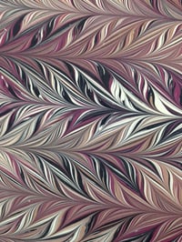 Marbled Paper #63 Intricate combed - maroon, black and Latte 