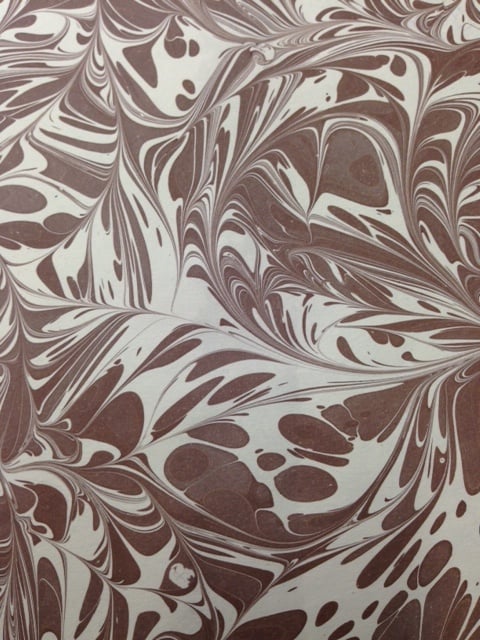 Image of Marbled Paper #34 - 'Brown contemporary swirled' pattern 
