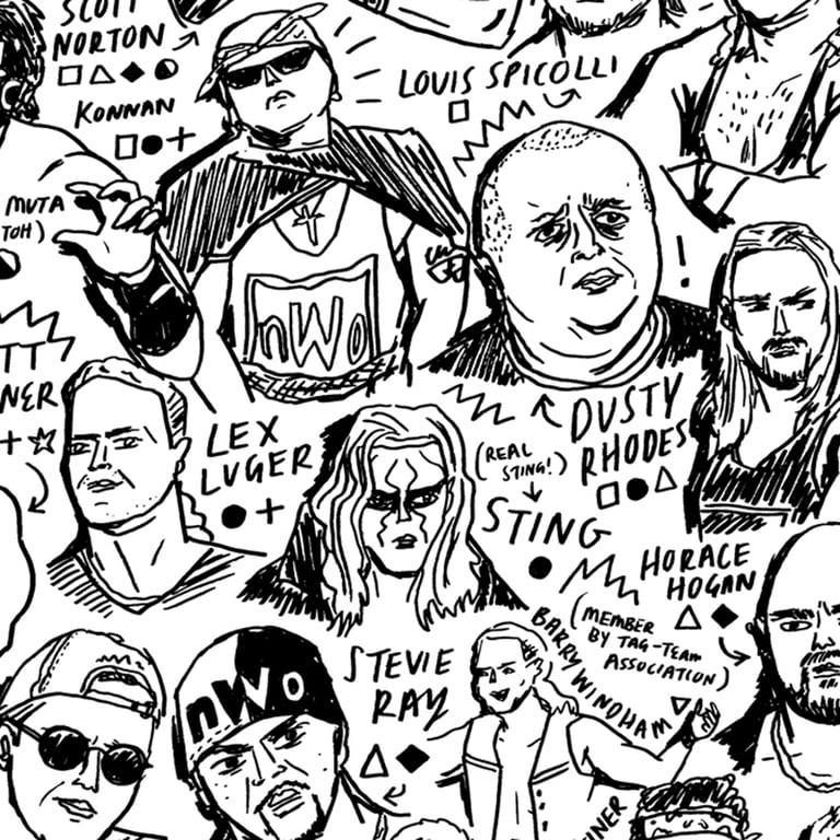 MEMBERS OF THE nWo - WRESTLING PRINT Image 5