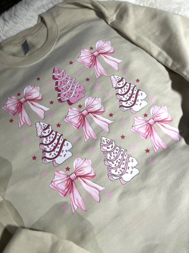 Image of Pink Coquette Xmas Tree and Bows T- Shirt / Sweater