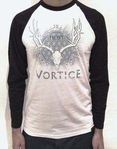 Image of VORTICE. Baseball shirt with horns