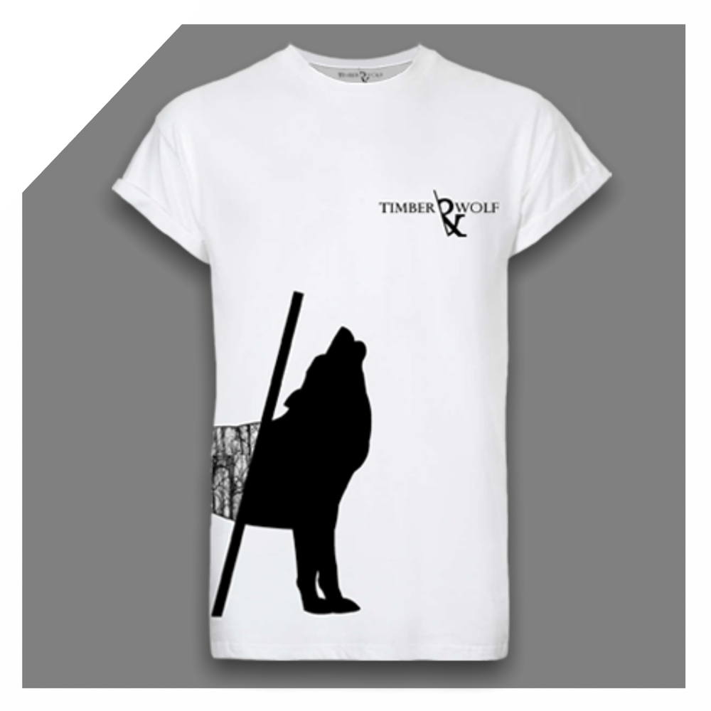 Image of LARGE WOLF LOGO, SIDE PRINT TEE