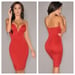 Image of Strapless Plunging V-Neck Bodycon Dress