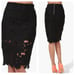 Image of Crochet Floral Print Pencil Skirt