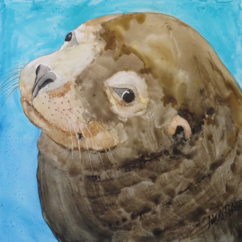 Image of "Sea Lion" on Yupo paper 
