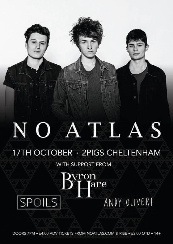 Image of No Atlas Hometown Show Tickets - 17/10/14 - 2Pigs Cheltenham 