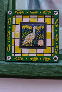 Image 2 of Framed Artist Original | limpkin and coreopsis