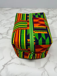 Image 3 of Handmade African Print Boxy Pouch - Kente
