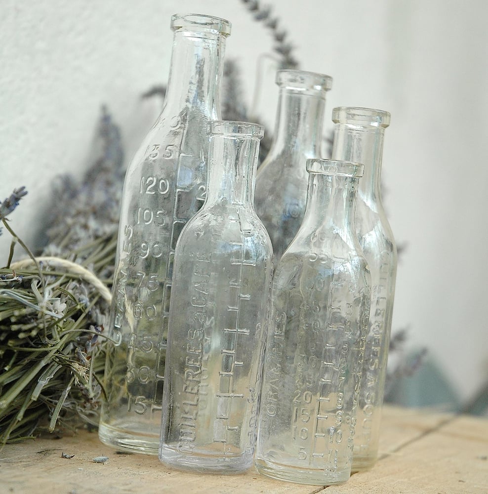 Image of VINTAGE FRENCH MEASURING BOTTLES