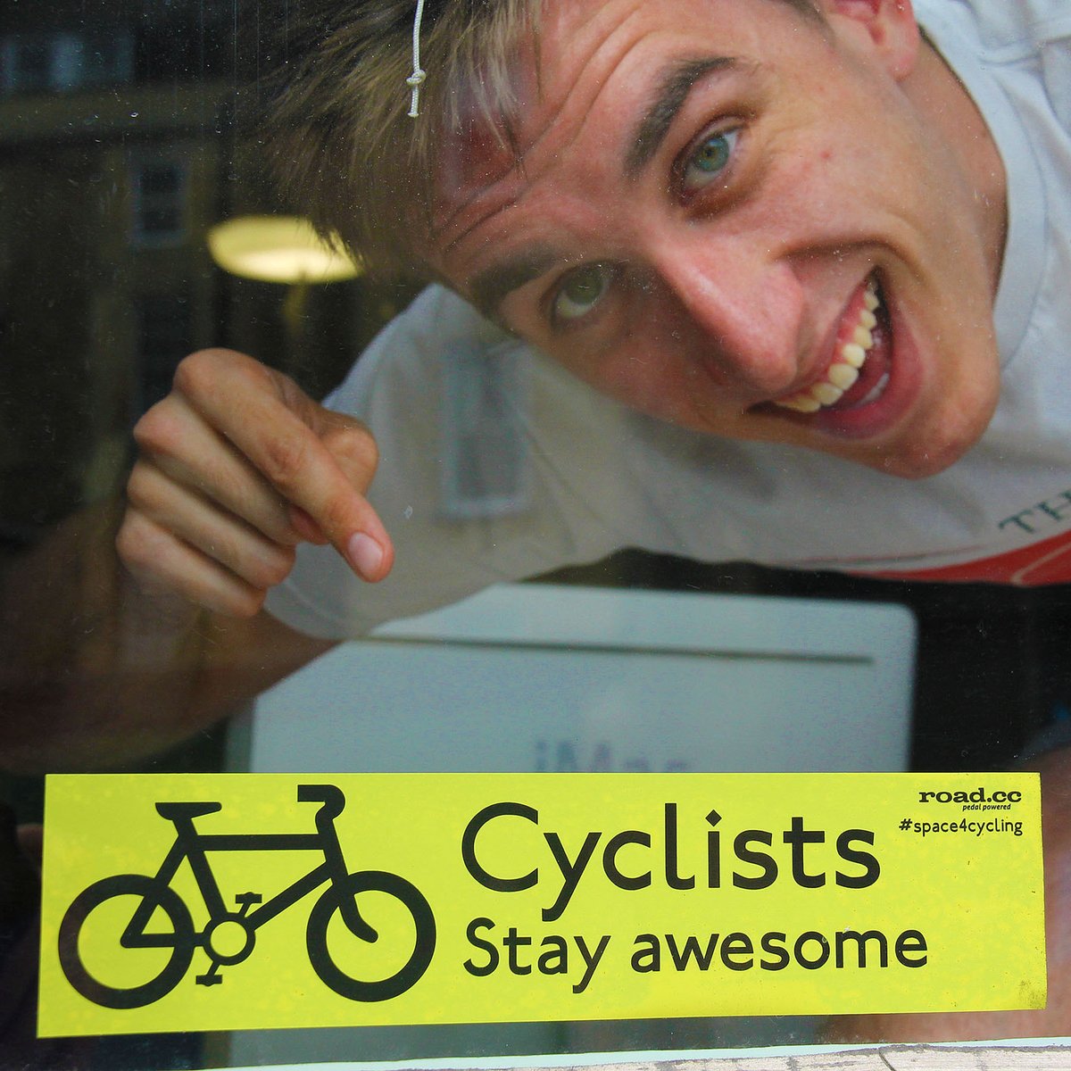 Stay Awesome window sticker / road.cc