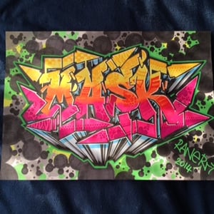 Image of Graffiti Name Sketch on A4 paper