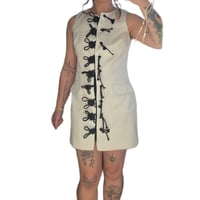 Image 2 of White Dress with Black Good Luck Knots (M)