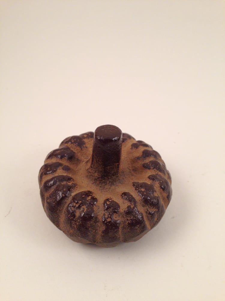 Image of Vintage Asian Cast Iron Pumpkin Paperweight