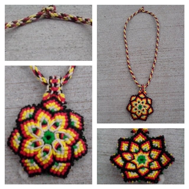 Image of Magic Goodness Hemp Macrame Mandala FLower Gift Ideas!