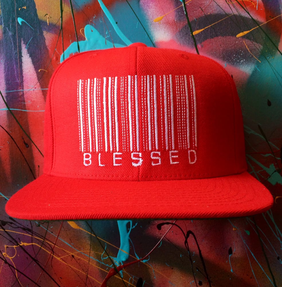 Image of Red "Barcode Blessed" Classic Snapback