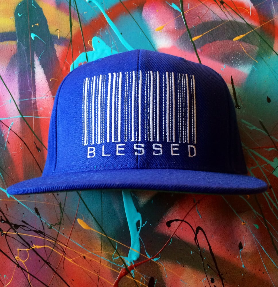 Image of Royal Blue "Barcode Blessed" Classic Snapback