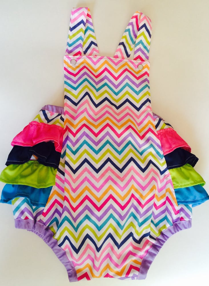 Image of Multi-Chevron Baby Romper