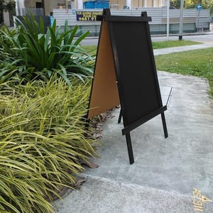 Medium Double Sided Standing Chalkboard With Black Stained Frame (90cm X 60cm)