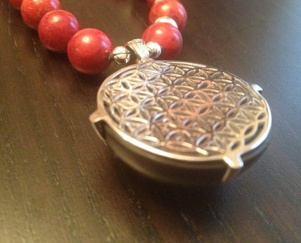 Image of Infinite Connection Mala with Flower Of LIfe