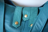 Image 5 of Repurposed 80s Bomber Jacket Hobo Bag {TEAL}