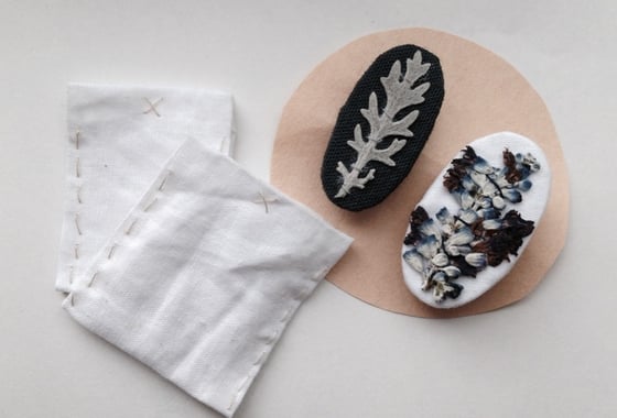 Image of Sewn Pressed Flower Pins