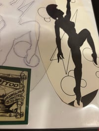 Image 2 of Malone 1980's Acetate Pinup And Flash Cut Out- Tattoo History