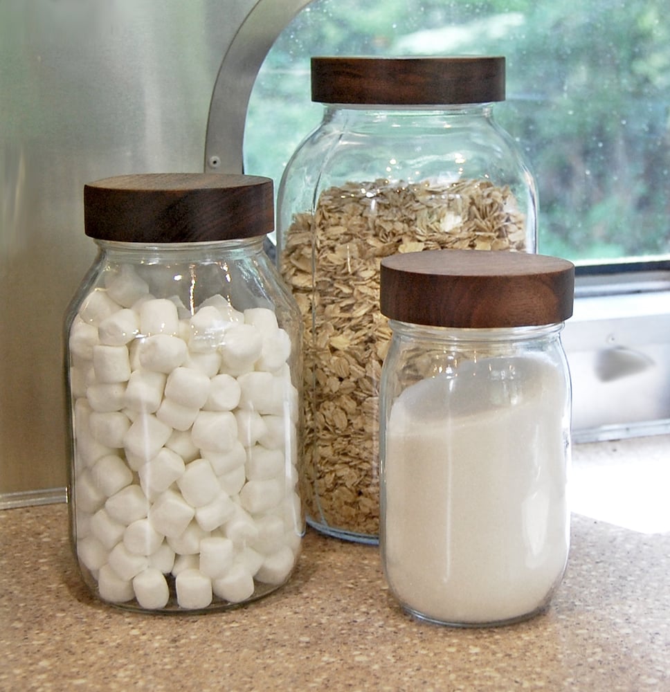 Turnco Wood Goods Stackable Glass Pantry Jars with Wooden Lids, 3 Sizes or  Set of 3 on Food52