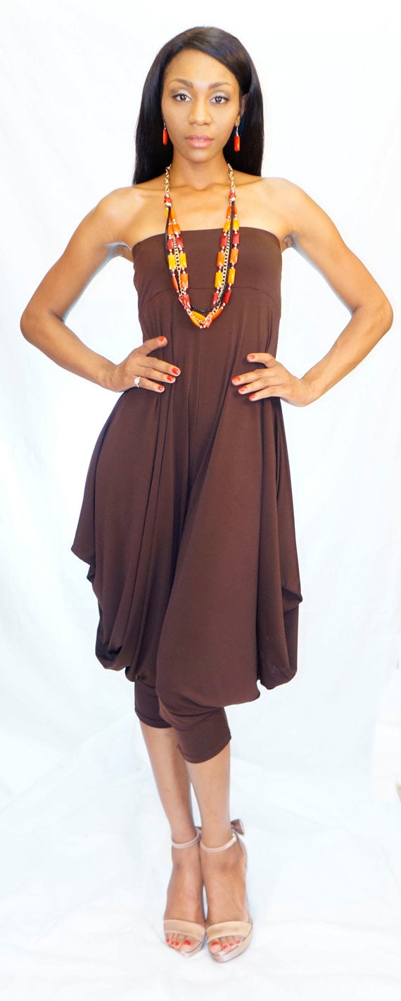 Image of Strapless Convertible Chocolate Buddha Romper