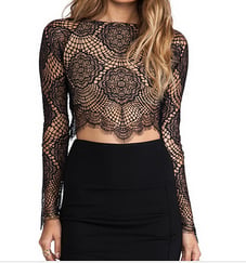 Image of Lace me long time Black Top