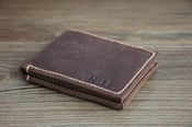 Image of Personalized Wallet-Minimalist Bifold Wallet Driving License Slot Genuine Leather-R014P