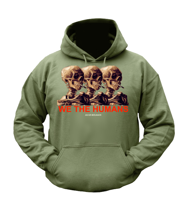 Image of WE THE HUMANS OLIVE HOODIE