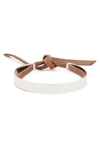 Image of Stripe Bracelet with Leather Band