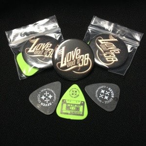 Image of "Classic Logo" Button and Guitar Pick bundle