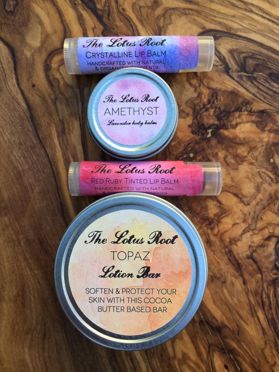 Image of The Travel Kit - Lip Balm, Tinted Lip Balm, Amethyst Body balm + a Topaz Body bar