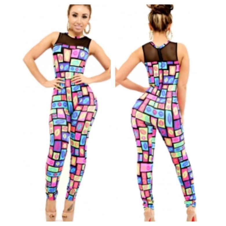 Image of Colorful Kiss Bodycon Jumpsuit
