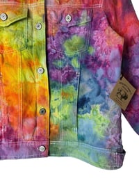 Image 2 of ♻️ UPCYCLED S 100% Linen Jacket in Euphoria Watercolor Ice Dye