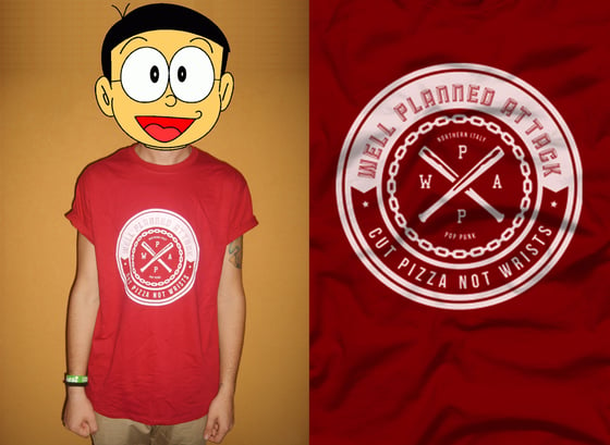 Image of Cut Pizza Tee - Cardinal Red