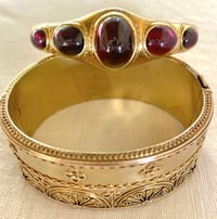 Image 7 of FRENCH 18K GOLD & GARNET BRACELET 