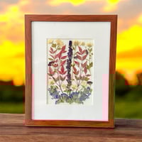 Image 1 of Veronica, Chrysanthemum, Catmint And Nandina Wildflower Art In 8" X 10" Frame (Item# 2023068)