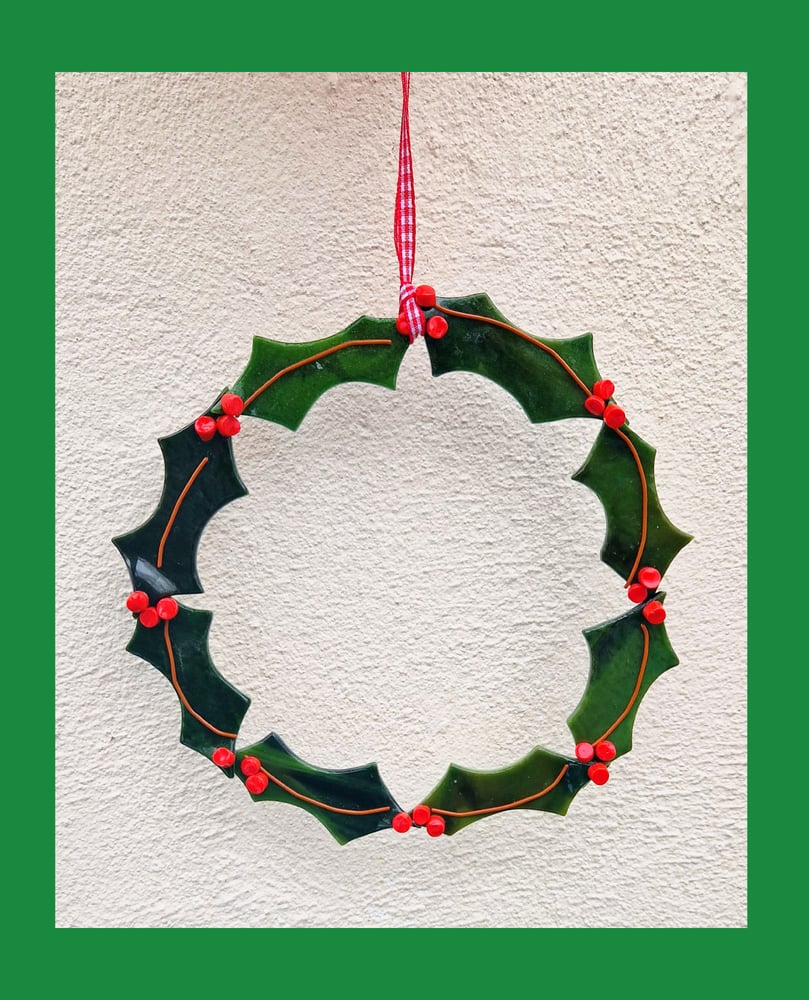 Image of Fused Holly Wreath